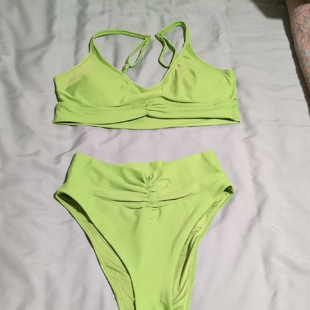 NWOT Aerie Scoop Bikini And High Cut Bottoms